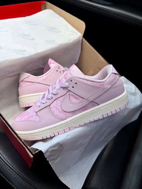 Nike Dunk Low Lace Pack Pink Regal трендові жіночі кросівки найк данк
