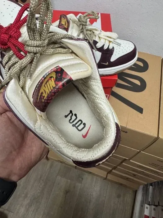 Nike Dunk Low Lx Maroon White жіночі кросівки найк данк бордо — фото 3