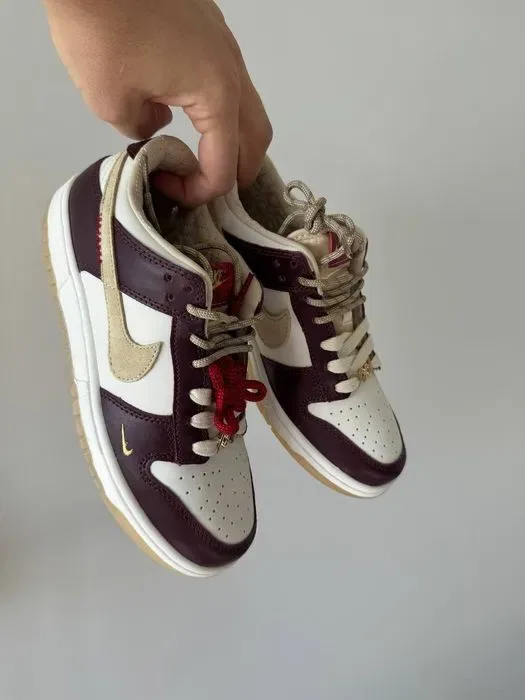 Nike Dunk Low Lx Maroon White жіночі кросівки найк данк бордо — фото 7