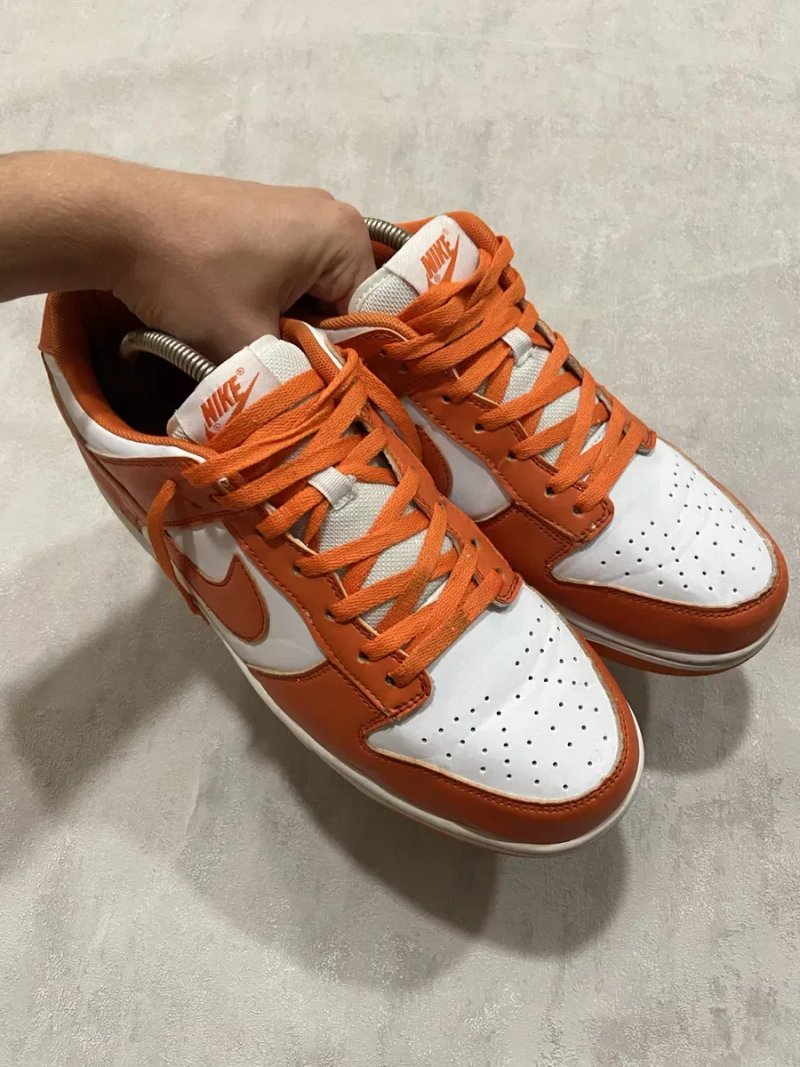 Nike dunk low SP Syracuse, white-orange, найк данк оранжево білі, біло оранжеві,найк данк — фото 3