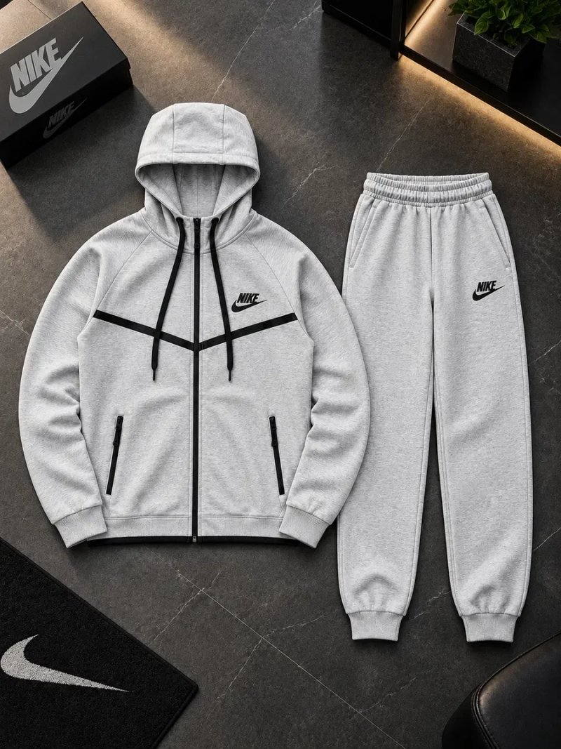 NIKE PREMIUM!Новий Чоловічий спортивний костюм Nike,брендовий осінній комплект чорний,сірий — фото 2
