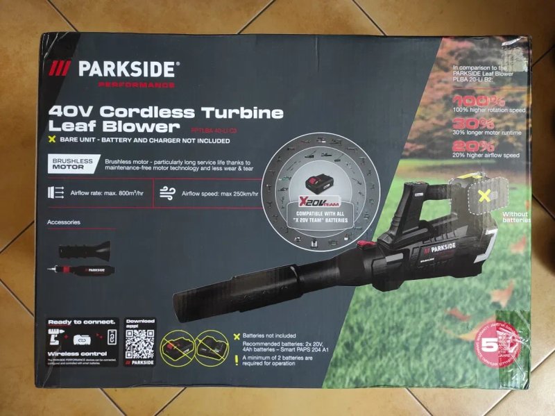 НІМЕЧЧИНА Дуйка садова для листя акумуляторна Parkside PPTLBA 40-Li C3 — фото 2