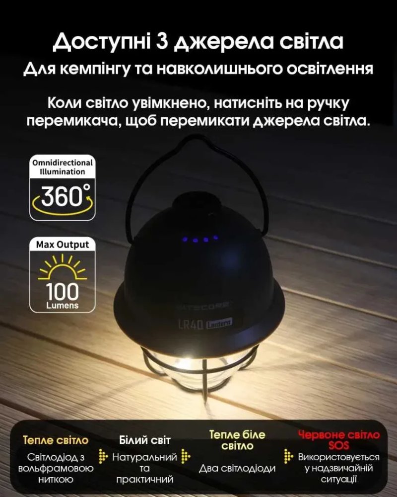 Nitecore LR40 Ліхтар Кемпінговий з функцією Power Bank — фото 6