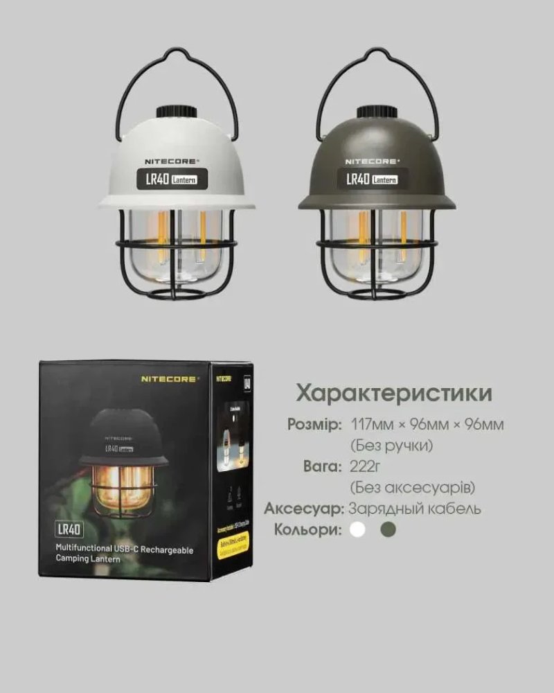 Nitecore LR40 Ліхтар Кемпінговий з функцією Power Bank — фото 8