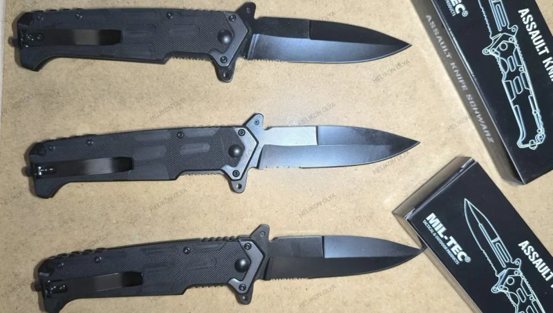 ‼️НІЖ ASSAULT BLACK MIL-TEC 15325500 EDC складний серейтор  склобій авто пружина кліпса‼️ — фото 4
