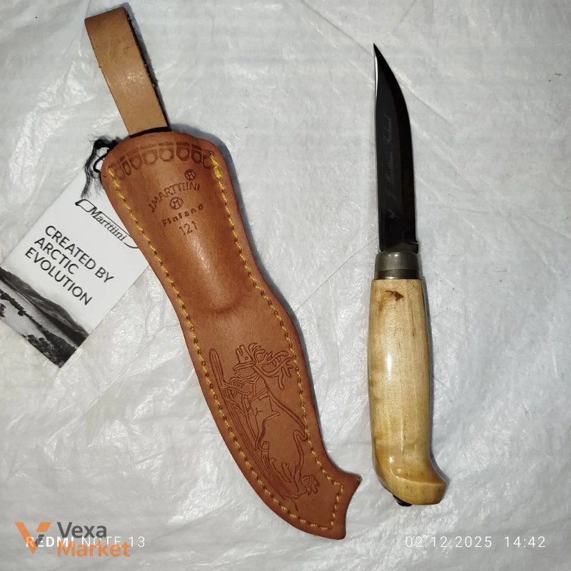 Ніж Martini lynx knife 121 з нержавіючої сталі, руків'я з карельської берези — фото 3