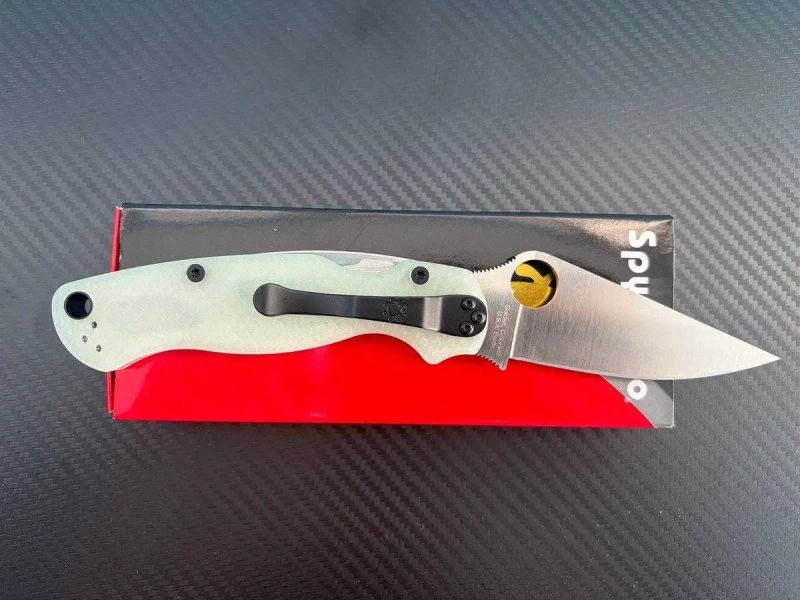Ніж Spyderco Paramilitary 2 Knife Diamond Mesh Natural G-10 (3.4" Satin MagnaCut) — фото 2
