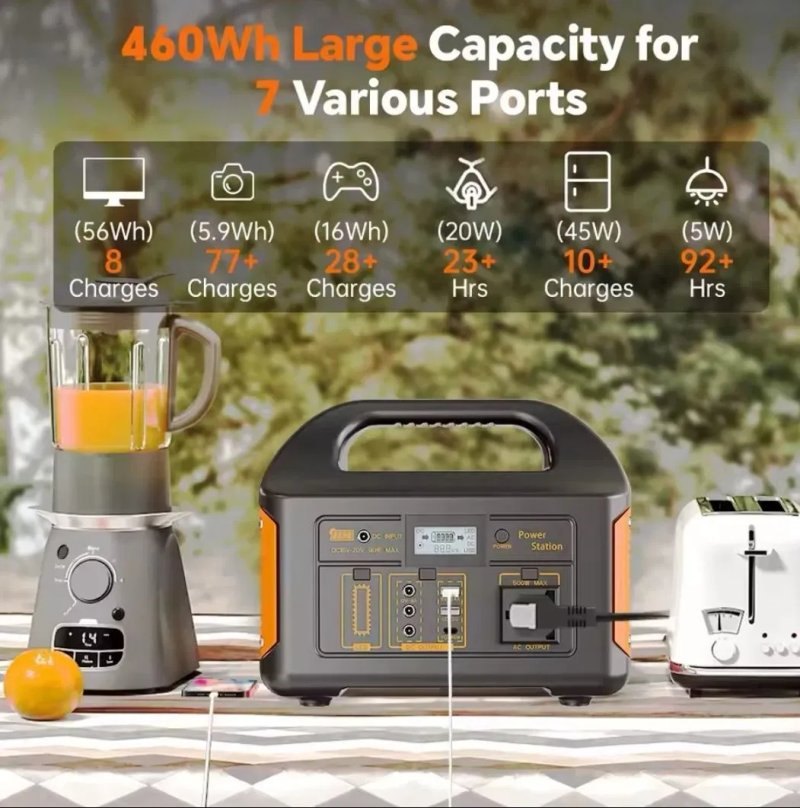 Нова електростанція 500W, велика ємність 461Wh / з ДБЖ(UPS)/ LiFePO4 — фото 7