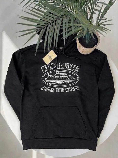 Нова Кофта Кортез Суприм | Худи Черное CORTEIZ  x Supreme | XS S M L XL