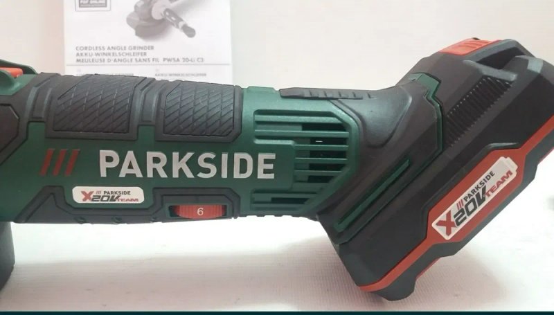 Нова оригінал акумуляторна болгарка з Німеччини PARKSIDE PWSA 20/аккумуляторная угловая шлифмашина/кутова шліфмашинка — фото 5