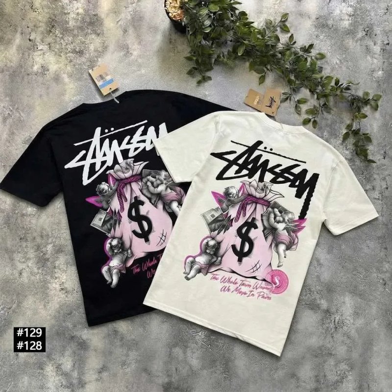 Новая футболка Stussy — Basic — Чорна / Біла — Стусси Базовая — ХС С М Л ХЛ — фото 2