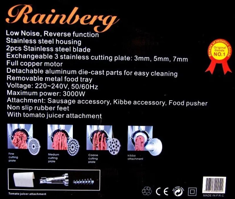 Новая мясорубка + соковыжималка Rainberg 3000 Вт / электромясорубка — фото 6
