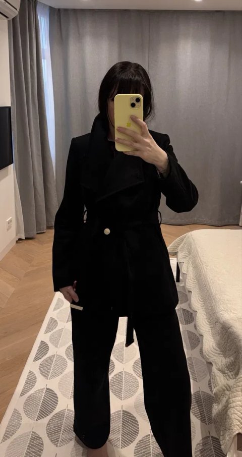 Нове коротке пальто ted baker чорне вовна с-м
