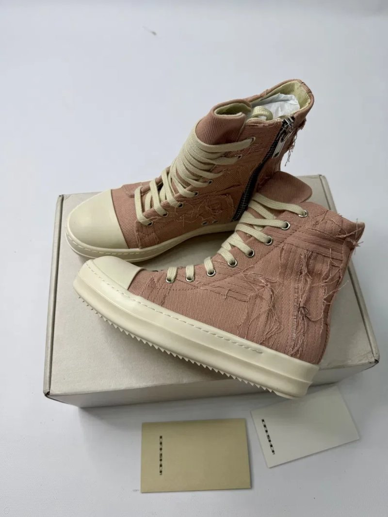Нові Кеди Rick Owens Distressed High Ramones Slashed Pink-White/size 37 /Преміум якість! — фото 3