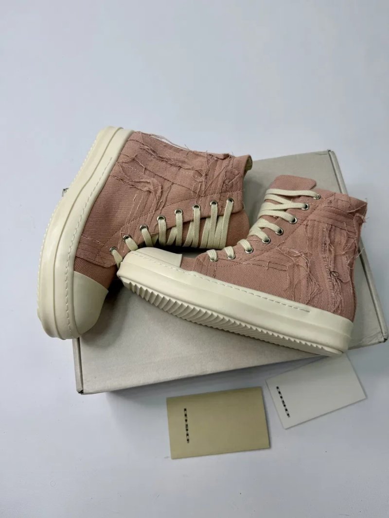 Нові Кеди Rick Owens Distressed High Ramones Slashed Pink-White/size 37 /Преміум якість! — фото 4