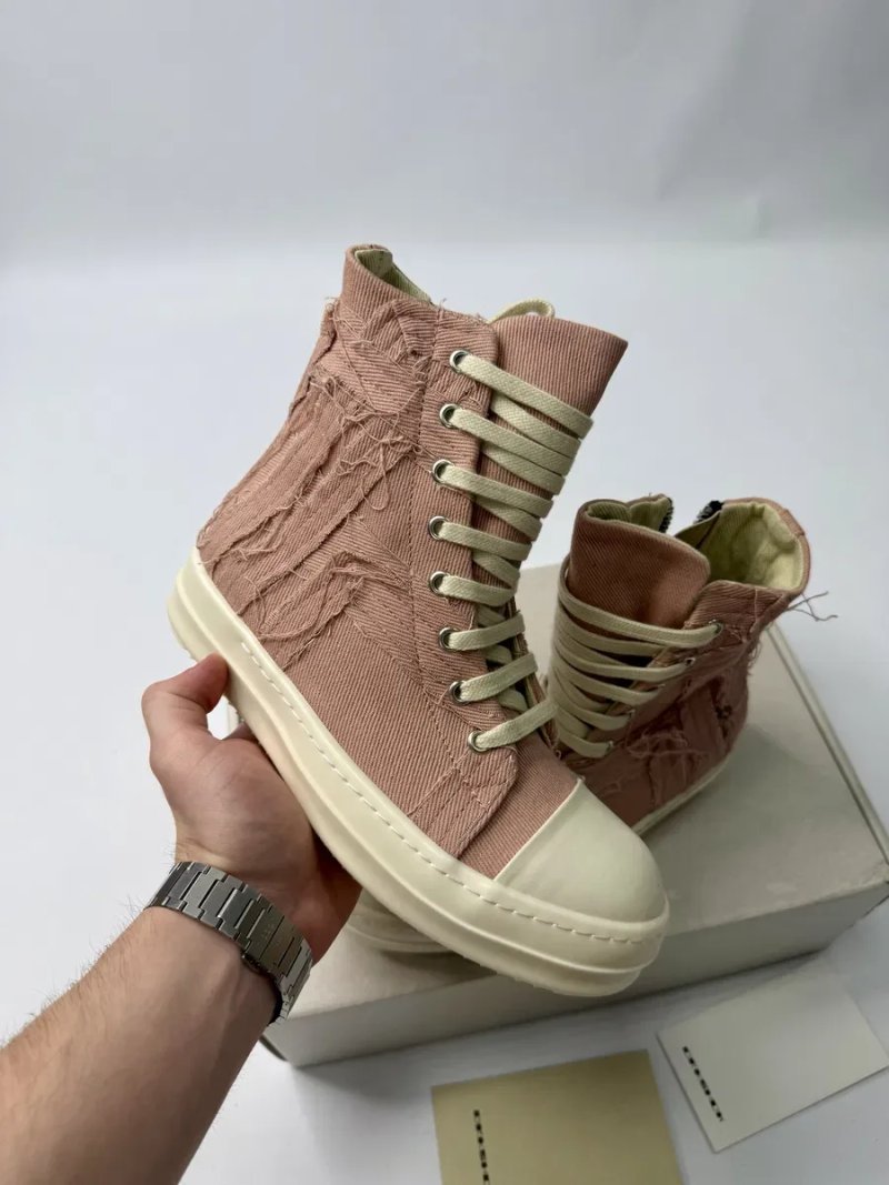 Нові Кеди Rick Owens Distressed High Ramones Slashed Pink-White/size 37 /Преміум якість! — фото 5