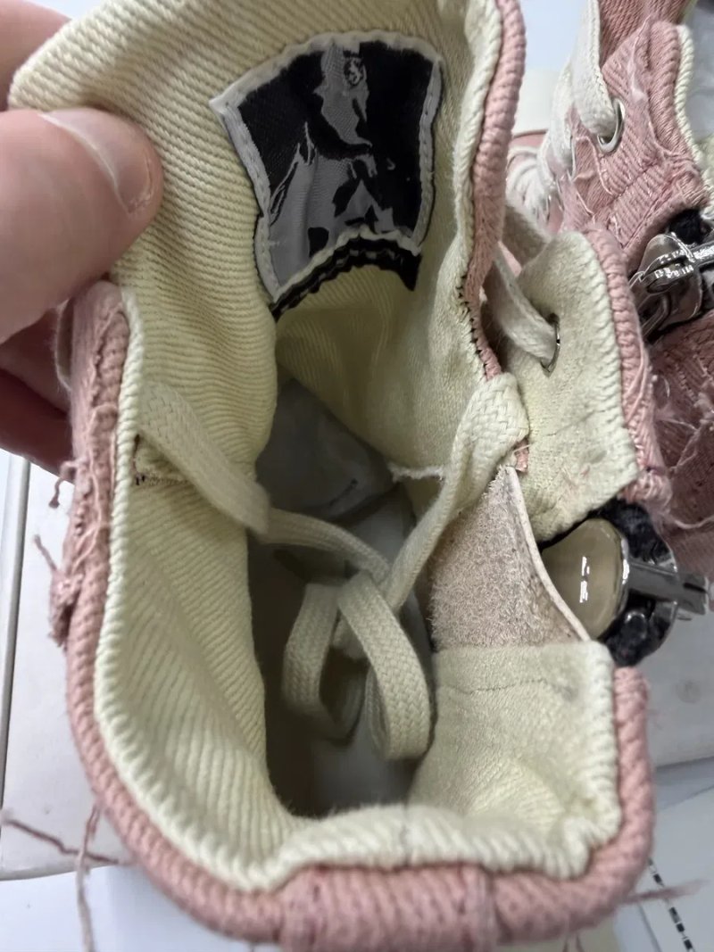 Нові Кеди Rick Owens Distressed High Ramones Slashed Pink-White/size 37 /Преміум якість! — фото 7