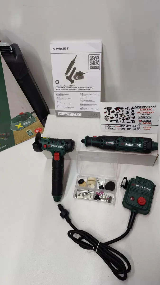 НОВИНК 3В1 аккумуляторн гравер/болгарка GERMAN PMBSA 20/бормашинка/USB — фото 6