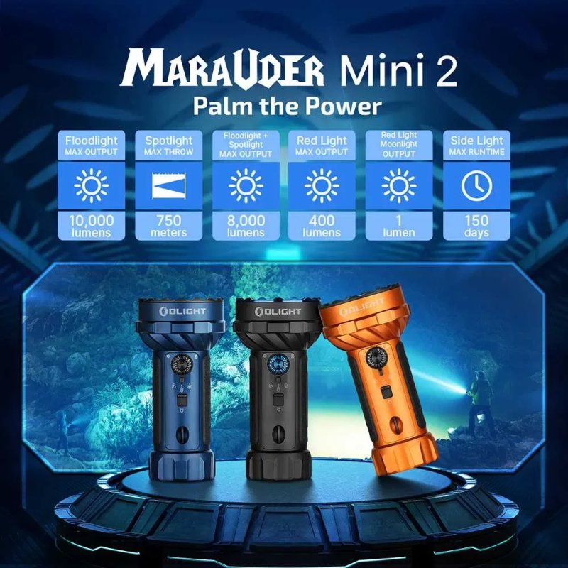 НОВИНКА! Olight Marauder Mini 2 Ліхтар (10000 Люмен, 750 Метрів) | ОФ. ГАРАНТІЯ 5 РОКІВ! — фото 2