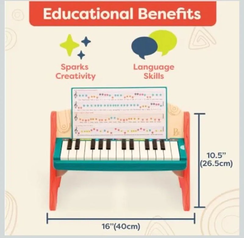 Новинка Вау дитяче піаніно з мелодіями Баттат piano Battat — фото 6