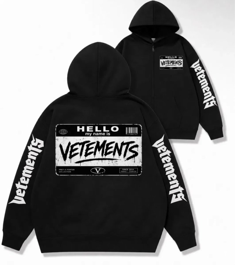 Новинка Зип худи Vetements Logo унисекс  Ветементс Ветмо кофта толстовка лонгслив свитшот на подарок — фото 2