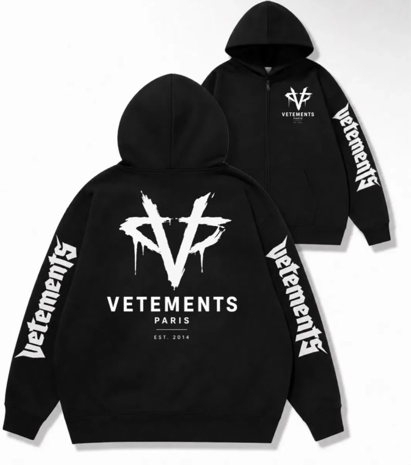 Новинка Зип худи Vetements Logo унисекс  Ветементс Ветмо кофта толстовка лонгслив свитшот на подарок — фото 3