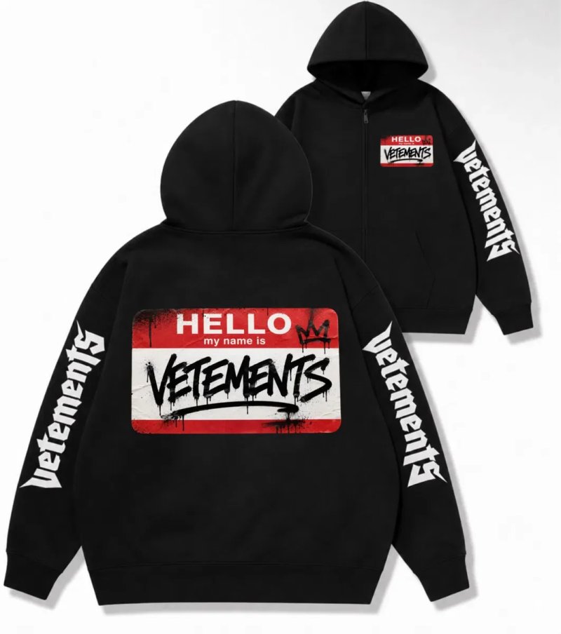 Новинка Зип худи Vetements Logo унисекс  Ветементс Ветмо кофта толстовка лонгслив свитшот на подарок — фото 4