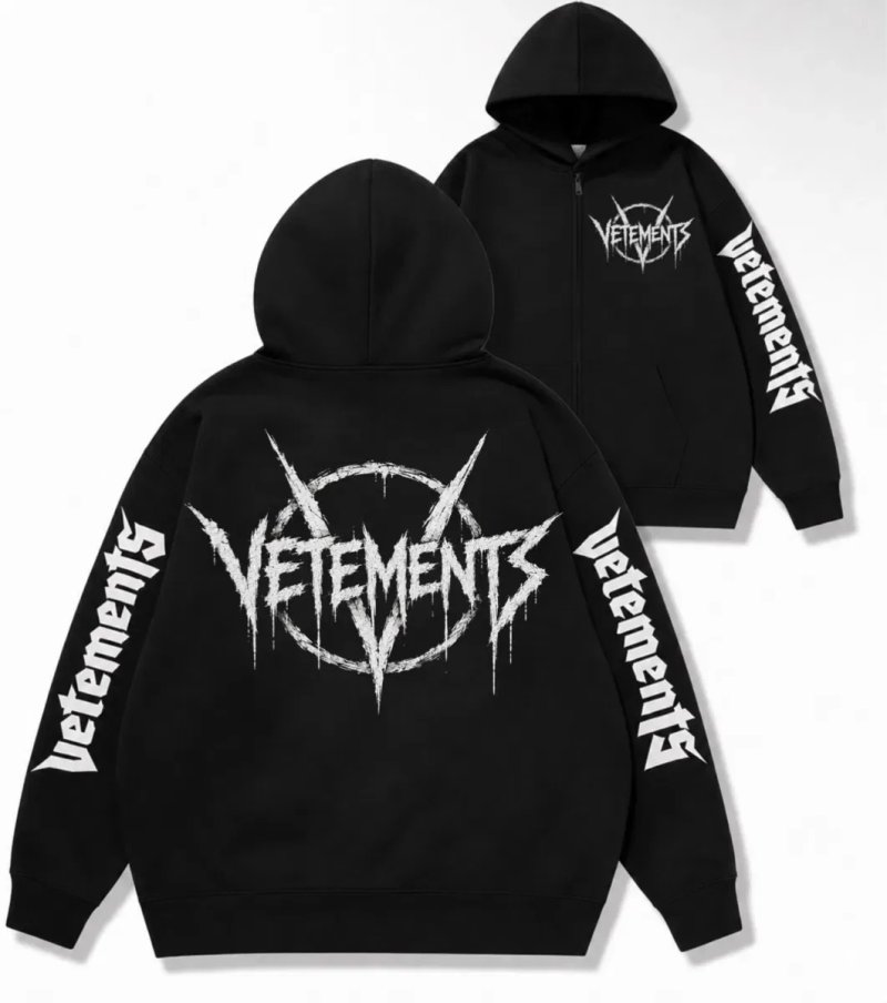 Новинка Зип худи Vetements Logo унисекс  Ветементс Ветмо кофта толстовка лонгслив свитшот на подарок — фото 7
