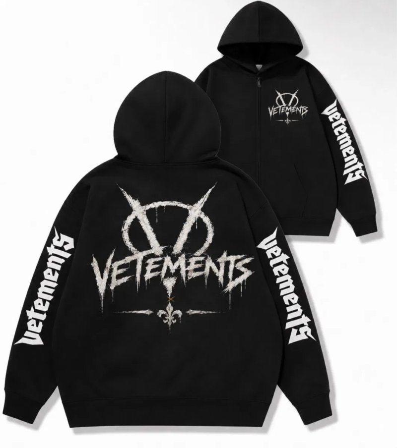 Новинка Зип худи Vetements Logo унисекс  Ветементс Ветмо кофта толстовка лонгслив свитшот на подарок — фото 8