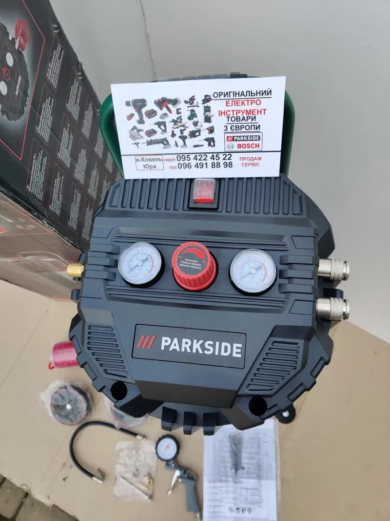 Новий оригінал безмасляний компресор з Німеччини PARKSIDE PVKO 50 B2/компрессор/пневмо /пневматичний — фото 4