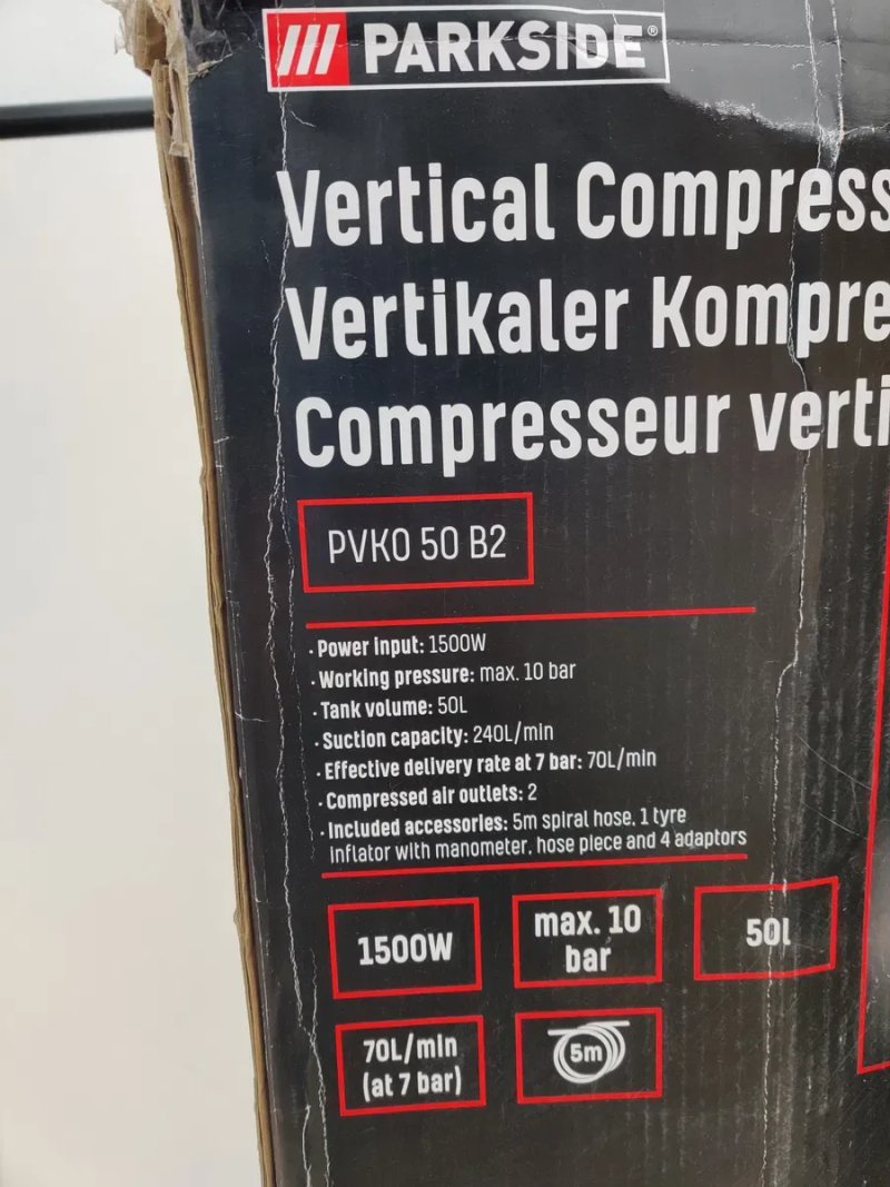 Новий оригінал безмасляний компресор з Німеччини PARKSIDE PVKO 50 B2/компрессор/пневмо /пневматичний — фото 5