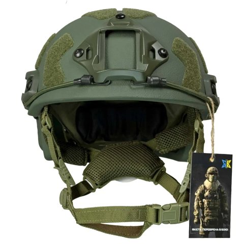Новий шолом FAST VELCRO 2.0 з підвісною WENDY 1 класу ДСТУ. Олива.