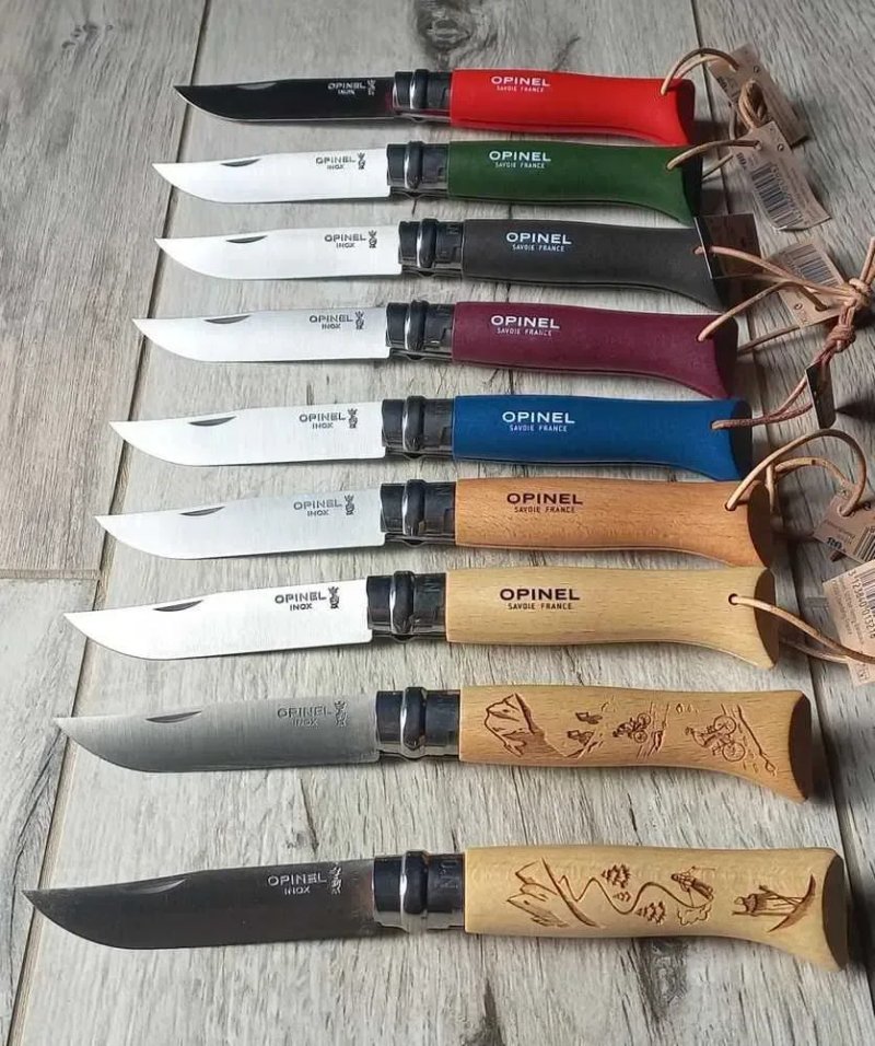 НОЖ OPINEL №08 складной Франция цветной гравюрный ножик edc туриста — фото 2