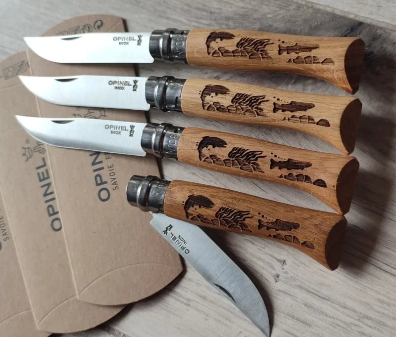 НОЖ OPINEL №08 складной Франция цветной гравюрный ножик edc туриста — фото 3