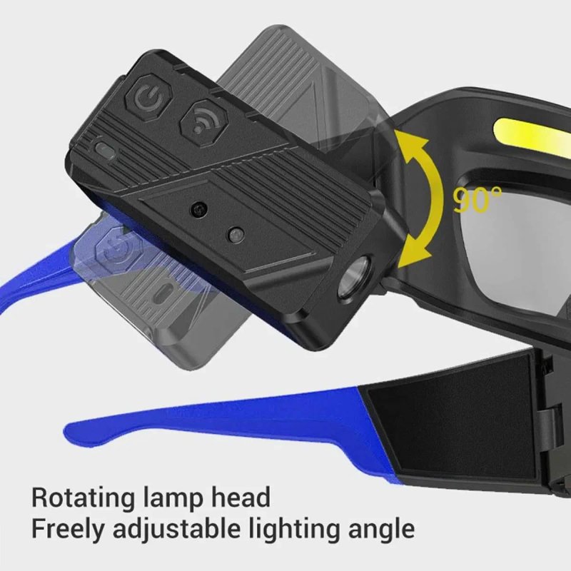 Очки с фонариком LED COB датчиком движения аккумуляторные защитные для работы ремонта СТО стройки рыбалки при отключении света блекаут фонарь гаража — фото 3