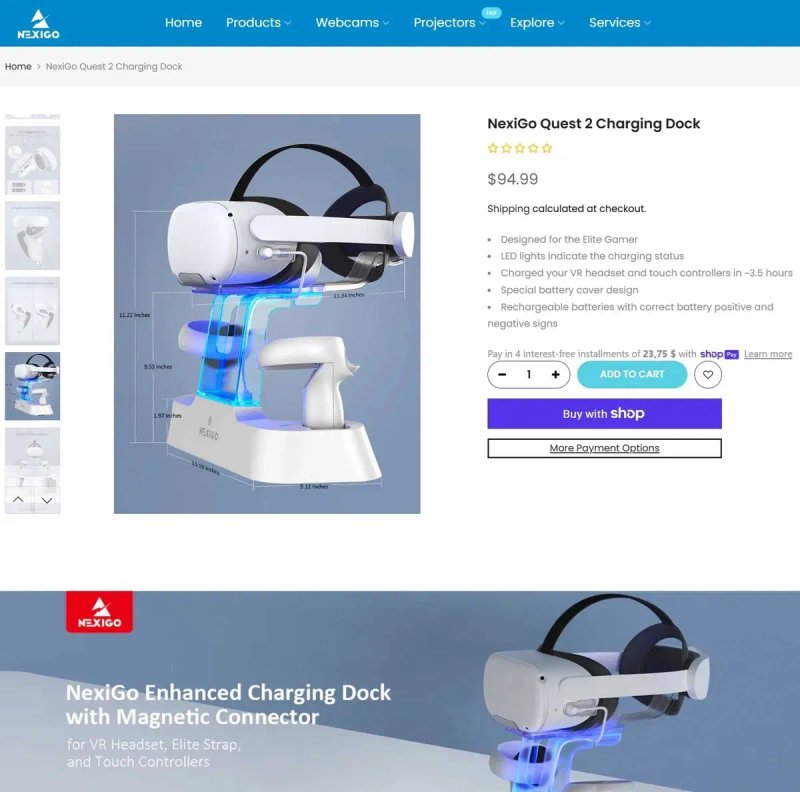 ‼️ Oculus Quest 2 зарядна док-станція Charging Dock Station Meta — фото 3