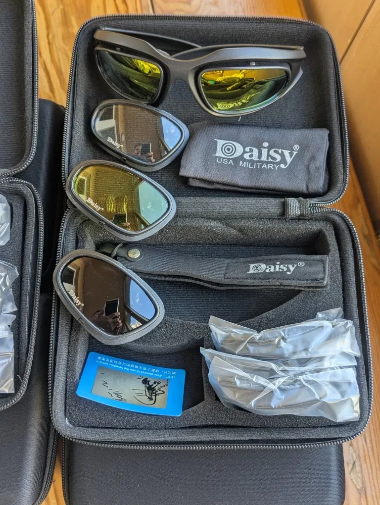 Окуляри DAISY Polarized C5 тактичні військові захисні 4 линзи з поляризацией зі змінними лінзами в футлярі — фото 2