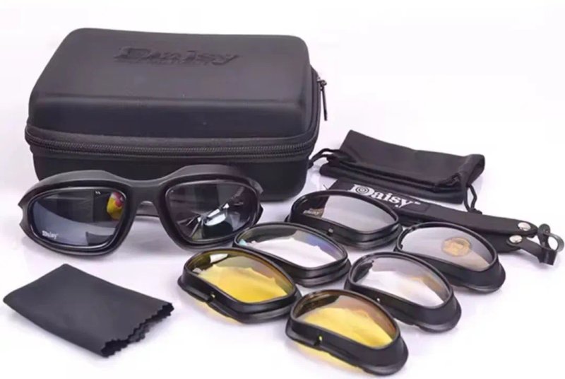 Окуляри DAISY Polarized C5 тактичні військові захисні 4 линзи з поляризацией зі змінними лінзами в футлярі — фото 5
