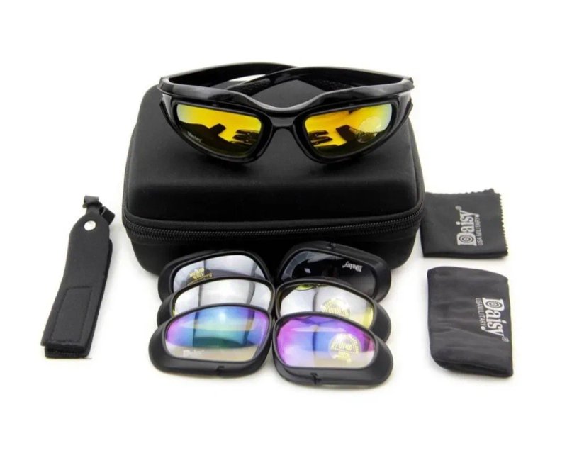 Окуляри DAISY Polarized C5 тактичні військові захисні 4 линзи з поляризацией зі змінними лінзами в футлярі — фото 6