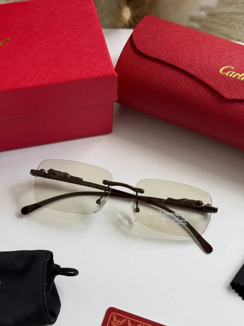 Окуляри картьє cartier хамелеон іміджеві темніють на сонці безоправні прозорі чоловічі жіночі унісекс — фото 2