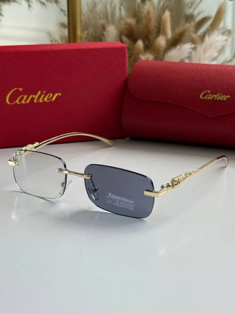Окуляри картьє cartier хамелеон іміджеві темніють на сонці безоправні прозорі чоловічі жіночі унісекс — фото 3