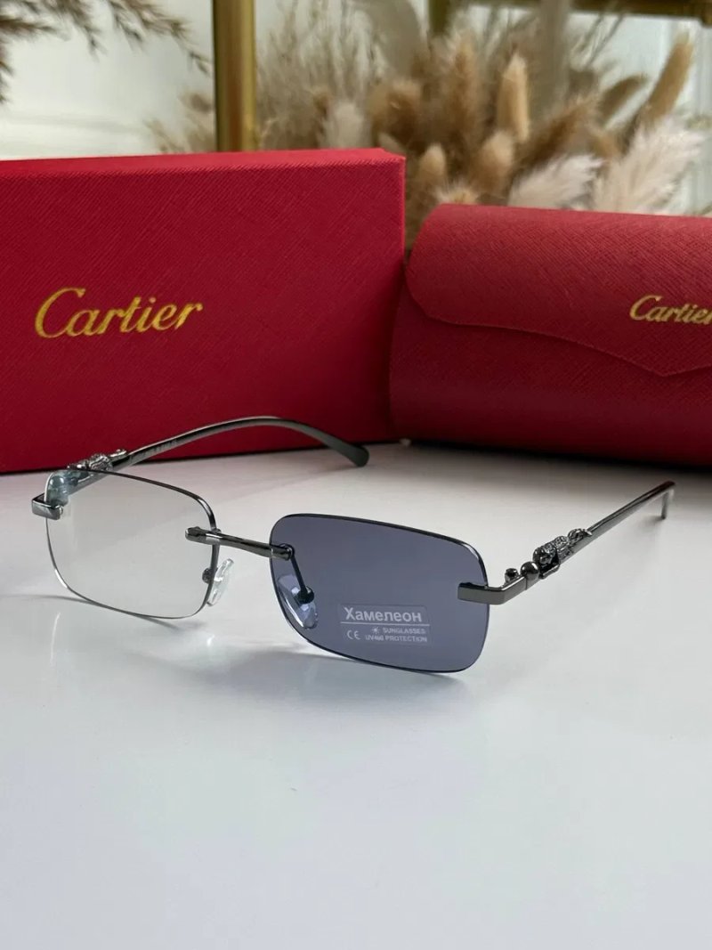 Окуляри картьє cartier хамелеон іміджеві темніють на сонці безоправні прозорі чоловічі жіночі унісекс — фото 4