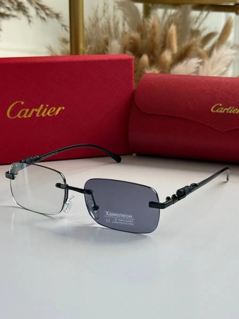 Окуляри картьє cartier хамелеон іміджеві темніють на сонці безоправні прозорі чоловічі жіночі унісекс — фото 5