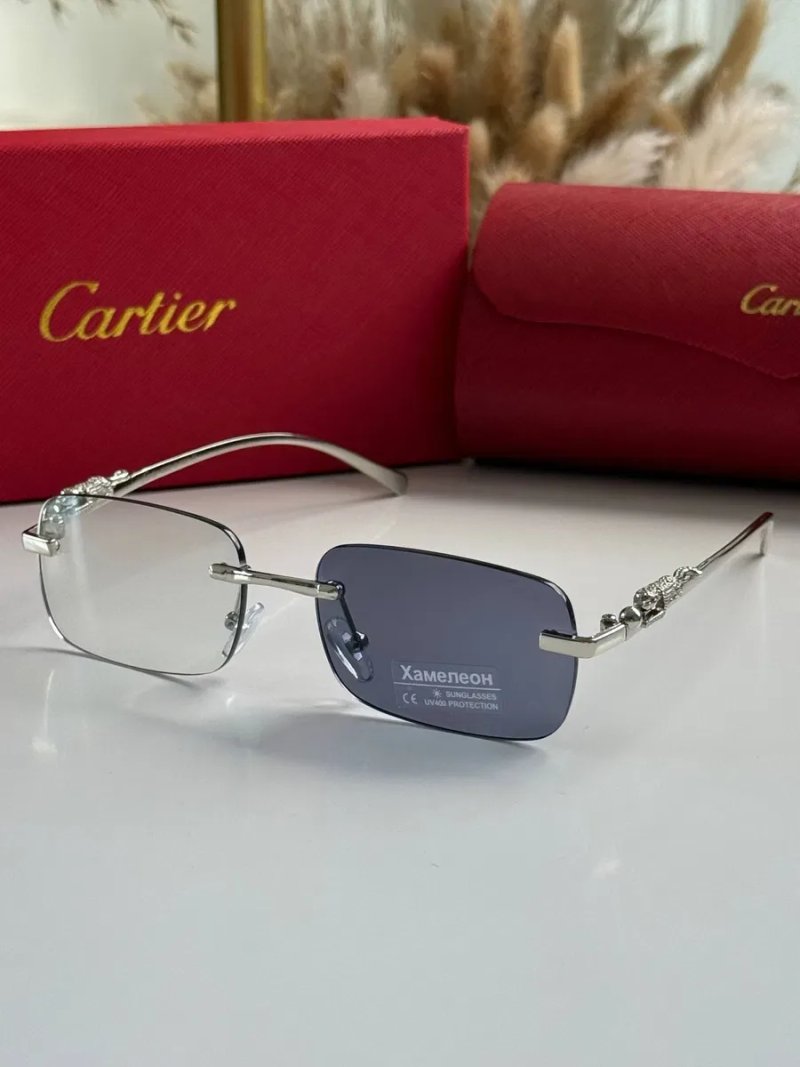 Окуляри картьє cartier хамелеон іміджеві темніють на сонці безоправні прозорі чоловічі жіночі унісекс — фото 6