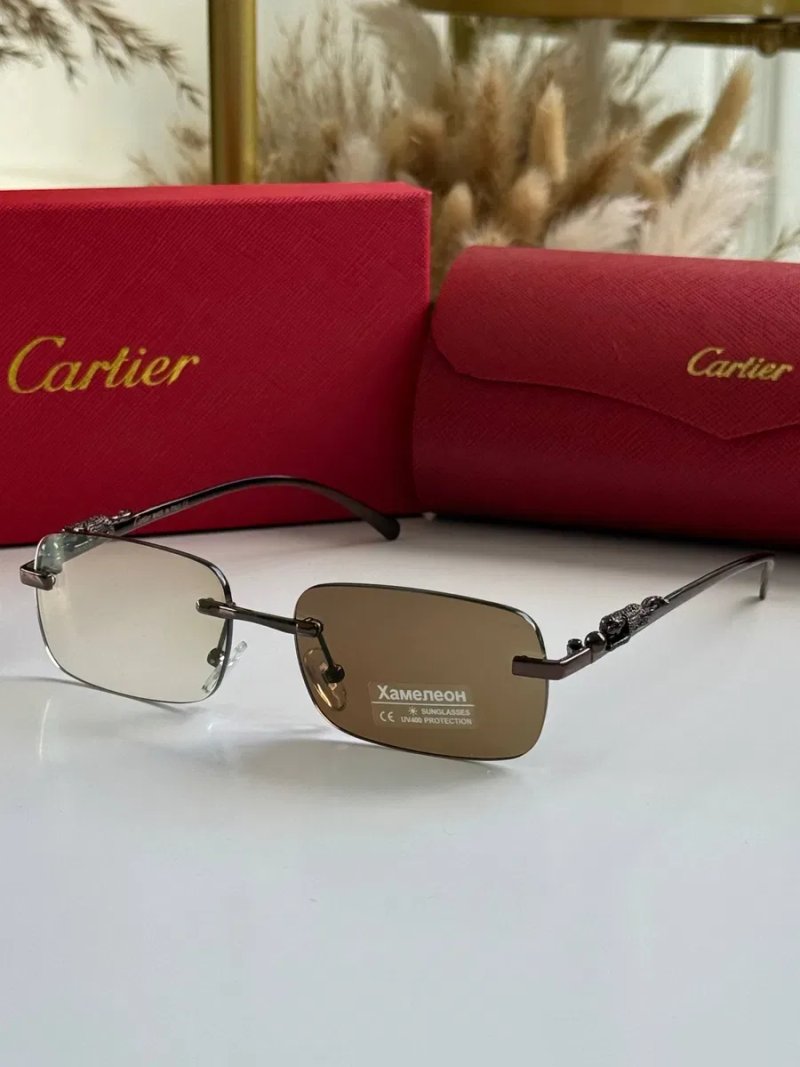 Окуляри картьє cartier хамелеон іміджеві темніють на сонці безоправні прозорі чоловічі жіночі унісекс — фото 7