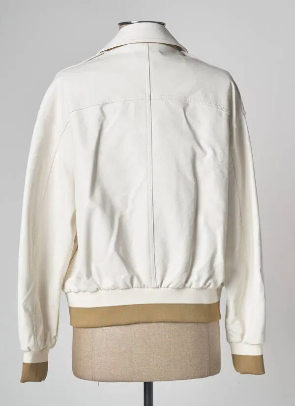 Oof wear куртка-бомбер із екошкіри молочного кольору — фото 2