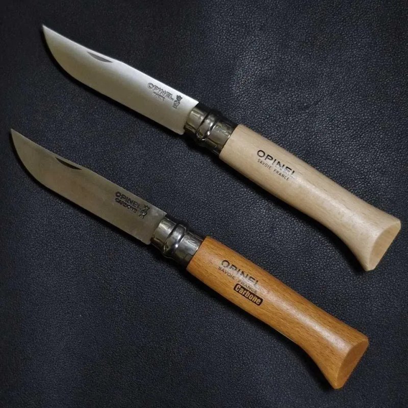Opinel №8 Carbon vs stainless steel Ніж вуглецева сталь  чи нержавійка нож  углеродка нержавейка Опінель — фото 2