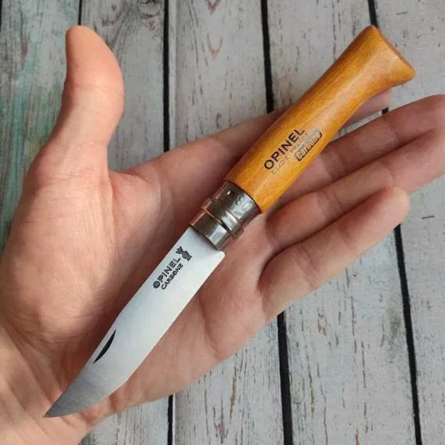 Opinel №8 Carbon vs stainless steel Ніж вуглецева сталь  чи нержавійка нож  углеродка нержавейка Опінель — фото 4