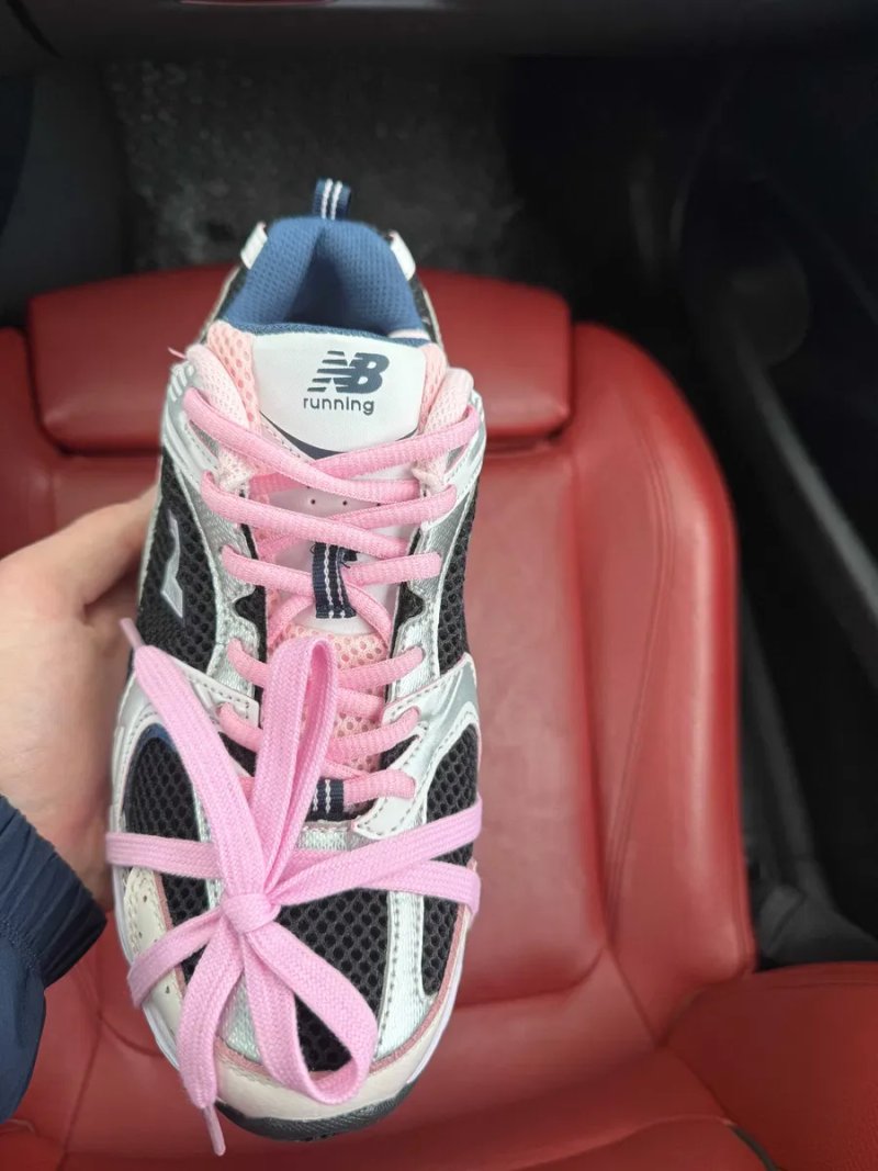 (ОПЛАТА ПІСЛЯ ОГЛЯДУ)New Balance 530 Custom White Black Pink — фото 4