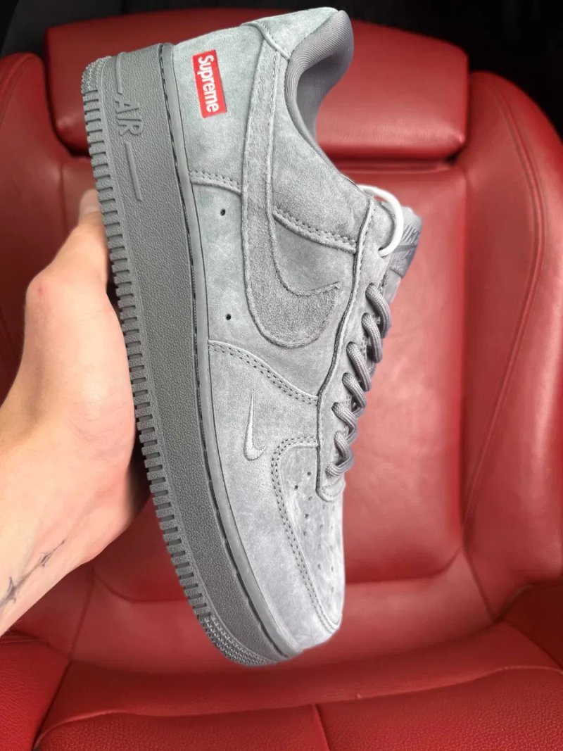 (ОПЛАТА ПІСЛЯ ОГЛЯДУ)Nike Air Force 1 Low x Supreme Grey Найк Аір Форс 1 Лоу х Супрім Сірі — фото 2